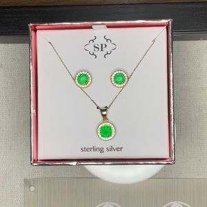 Sterling silver earrings and necklace set